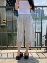 Y2K Ease Lettering Bermuda Pants (Gray)