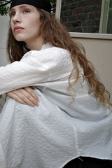 Seersucker check shirt, White