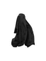 RELABEL (Dark Night Weave) デタッチャブルクロスフラップハイプレジャーラインストーンエンベリッシュメントカットアウトデザインカジュアルスウェットパンツ