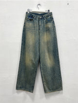 BACK POCKET WIDE JEANS