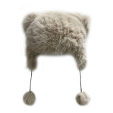 Mini tail soft fur eared fur hat (4 colors)