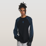 RELABEL 23AW Fabric Patchwork Linear Deconstructed Long Sleeve T-Shirt