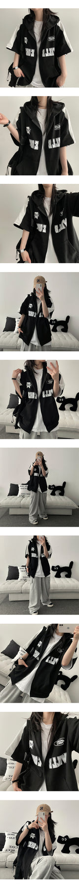 Billie Short Sleeve Hooded Zip-Up