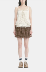 Lace Layered Ribbon Blouse