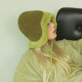 Furry Knit Trooper Hat (khaki)