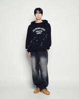 25FW PAINT EFFECT HOODIE BLACK