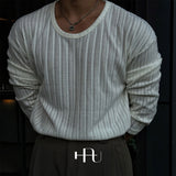 [HFORUS MADE]Forus Knitted pleats U - kneck long sleeves IN IVORY