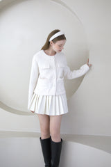 Ribbon Pearl Fur Hairband Ivory
