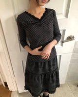 Herang Dot Lace 7-Sleeve T-Shirt