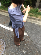 Boatneck tie blouse