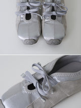 Double Ribbon Satin Flat Sneakers (2color)