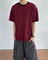 モスプリントストライプショートスリーブTシャツ