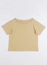 EYELET OFF SHOULDER TEE