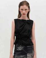 Pinched Sleeveless _ BLACK