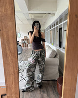 Camouflage wide pants