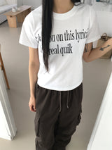 テイキレタリングセミクロップショートスリーブTシャツ