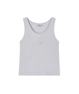 (W)S カットアウトリブスリムノースリーブTシャツ_3 Color