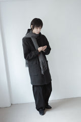 relaxed hood wool coat