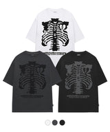 スカル ピクセル グラフィック オーバーフィット Tシャツ
