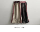 Vito coloring nylon three-line track line wide pants