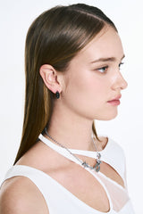NO.578 [BLACK] ROUND KEY HOLE EARRING