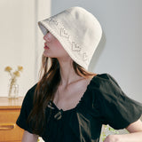Heart Hole Bucket Hat (Cream)