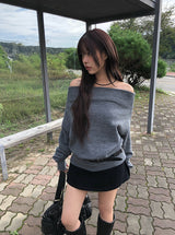 Midden Loose Off-Shoulder Knit 