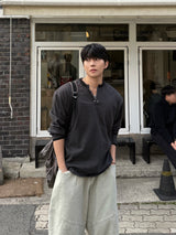 ダンストリップヘンリーTシャツ