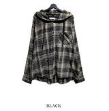 Allen crack check hood shirt