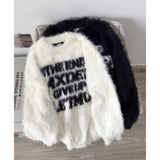 [Unisex] D Snow Lettering Angora Knitwear (2 colors)