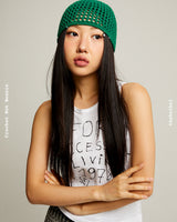 Crochet Net Beanie (green)