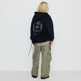 Washing Cotton Cargo Banding Pants Vintage Khaki
