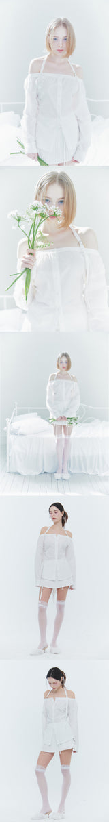 SARA HALTER SHIRT white