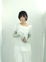 Double ribbon knee-point pants
