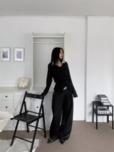 Troye Strap Point Semi-Formal Wide Long Pants (3 Colors)