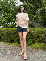 ダークブルードットデニムパンツ code 21100