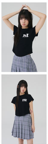 PLEATS CHECK SKIRT