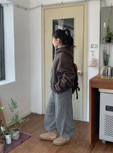 [unisex] ケニエフードカラーマッチングフリースジップアップジャンパー