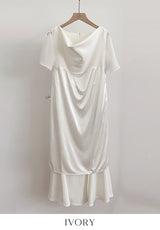 Andeu Cowl Neck Ruffle Mermaid Long One Piece