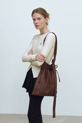 CUT OUT WRAP KNIT TOP - IVORY