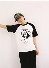 Webhouse ガールフォーエバーラグランTシャツ - ブラック/ホワイト