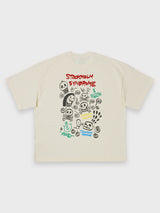 ドゥードゥルスカルTシャツ - クリーム