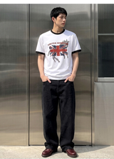 Essential Standard Short Sleeve Ringer T-shirt Union Horse White