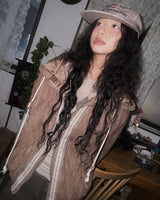 (2color) Bohemian Wrinkle 2-Way Hood Quilted Jumper