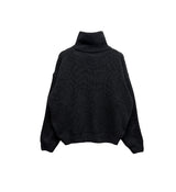 Basic Over Fit High-Neck Half Zip-Up Knit
