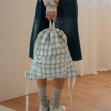 Check String Back Pack - Blue