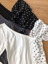 ドットワンショルダーTシャツ