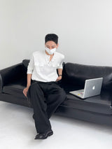TO Stripe Wide Slacks (2C, Chain Set)