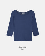 Basic Cotton Three Quarter Sleeve T-shirt (5color)