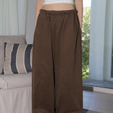 Thermel back pocket wide cotton pants